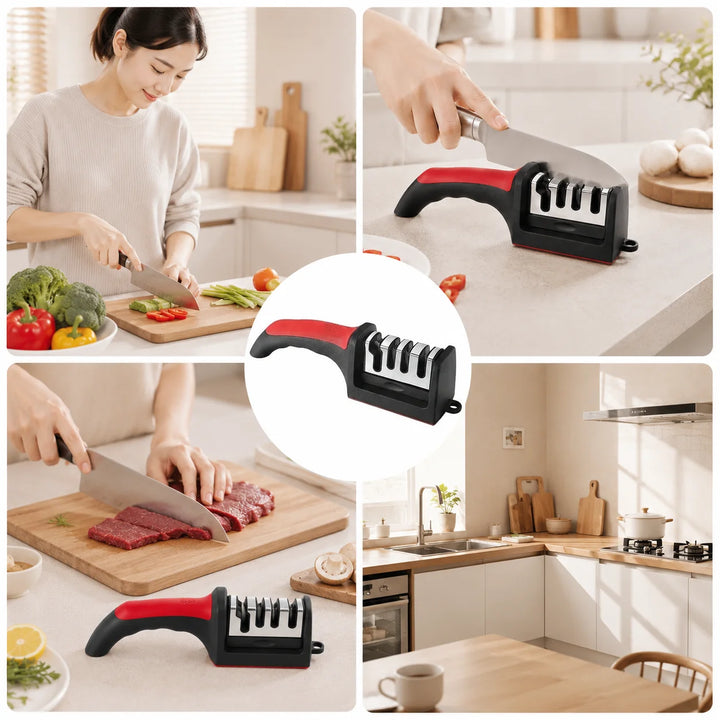 3-in-1 kitchen knife sharpener with ceramic stone