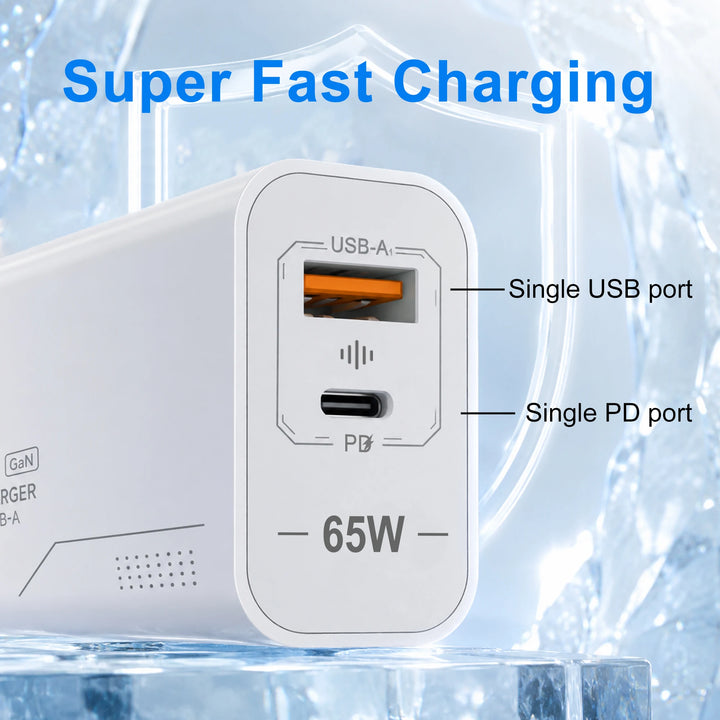 65W GaN dual-port fast wall charger