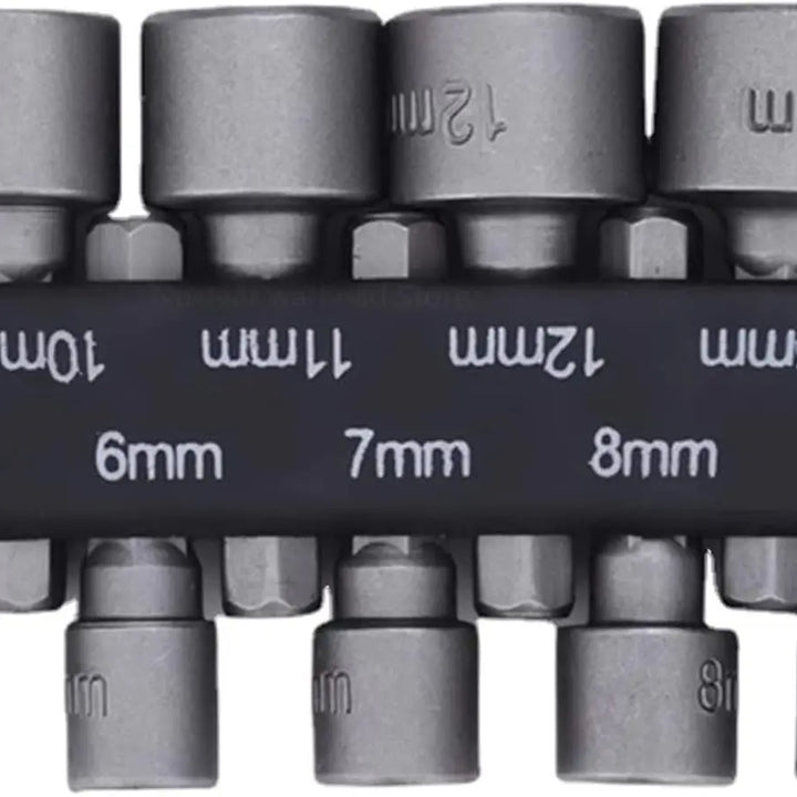 9-piece hex socket and nut driver bit set