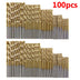 Titanium-coated HSS drill bit set, multiple sizes