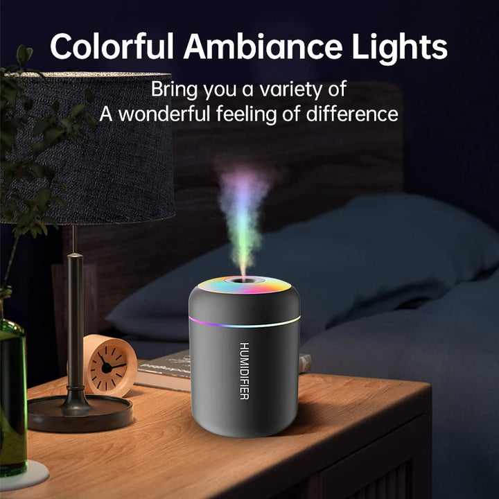 USB mini humidifier and aroma diffuser with light