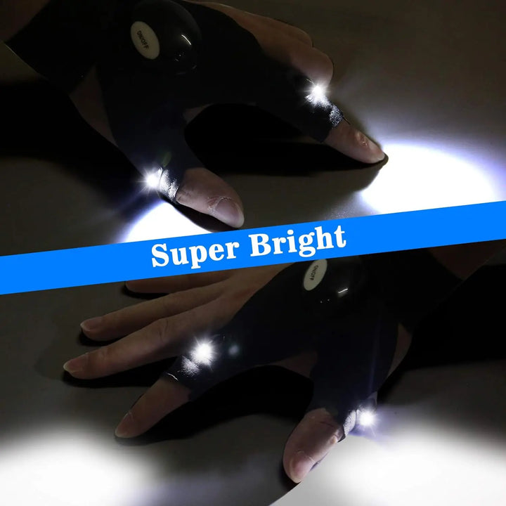LED fingerless gloves for night fishing and outdoor work
