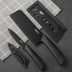 3-piece kitchen knife set with wooden storage block