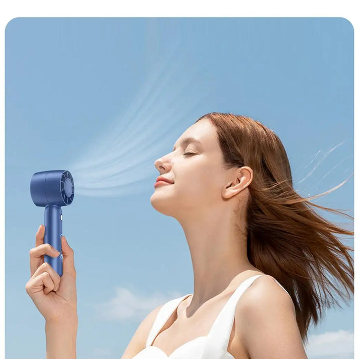Mini handheld turbo fan, USB rechargeable portable fan