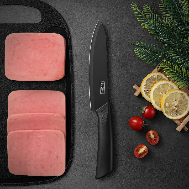 3-piece kitchen knife set with wooden storage block