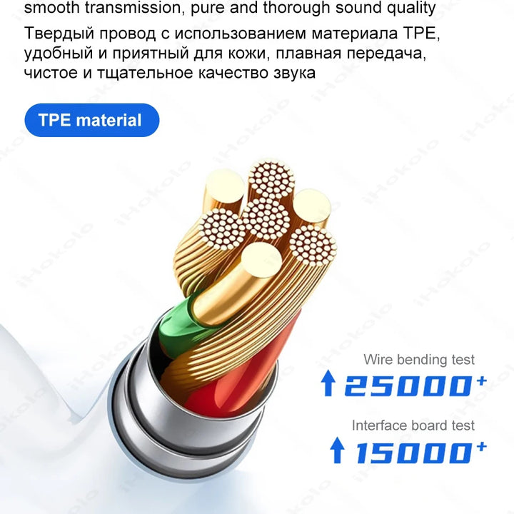 USB-C wired earbuds with microphone