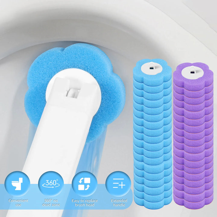 Disposable Toilet Brush Head Refills – long handle view (view 2)