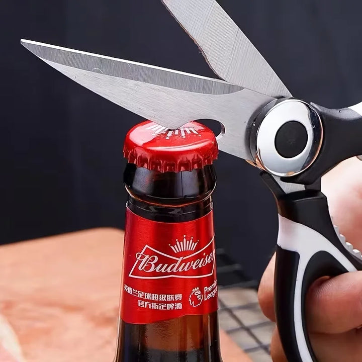 Heavy-duty multifunctional stainless steel kitchen scissors