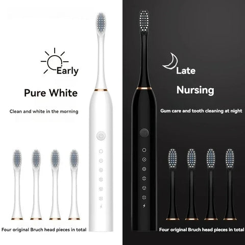 Rechargeable electric toothbrush with 6 cleaning modes