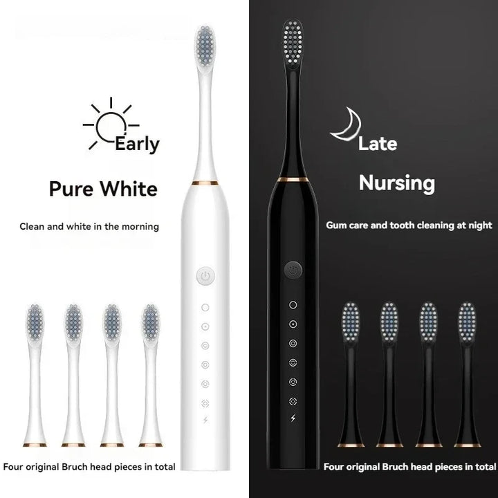 Rechargeable electric toothbrush with 6 cleaning modes