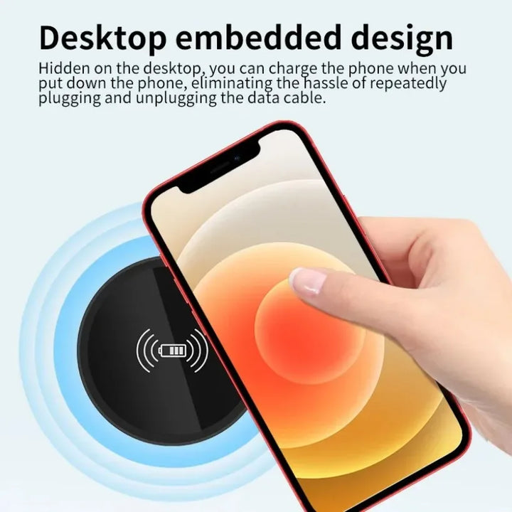 Embedded Desktop Wireless Charger – top view