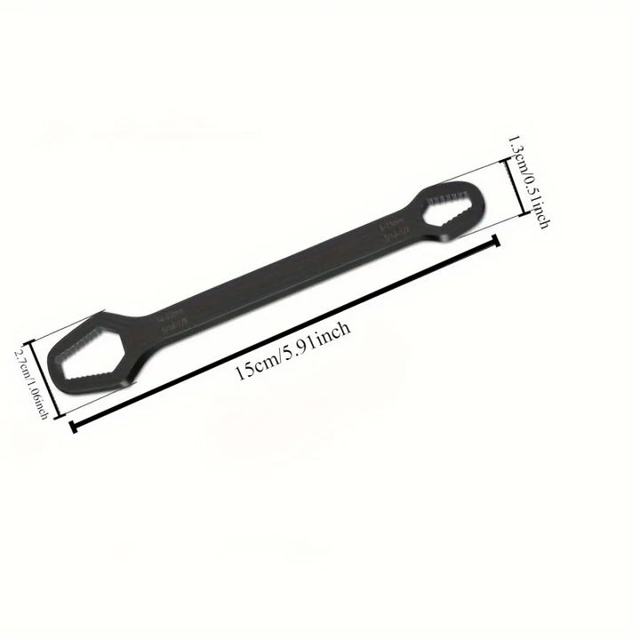 Self-tightening double-ended adjustable ratchet wrench
