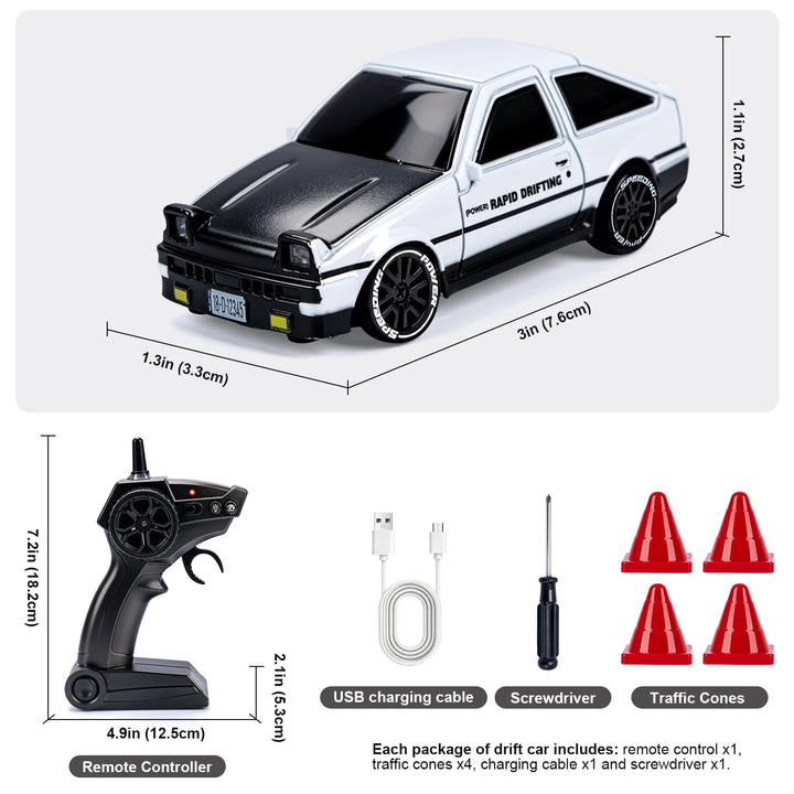 1/64 Scale High-Speed Drift RC Car – desktop racing setup (view 2)